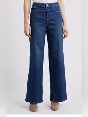 Spanx High-Rise Wide Leg Women’s Jeans - Dark Blue size 20